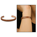 Kadın Bakır Bileklik - Buğday Desenli - Esnek Yapılı