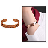 Kadın Bakır Bileklik - Üzeri Felak Suresi Yazılı - Esnek Yapılı