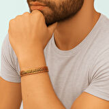 Erkek Bakır Bileklik - Üzeri Nas Suresi Yazılı - Esnek Yapılı