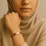 8 Motifli Bakır Kadın Bileklik - Mührü Süleyman'dan Celcelutiye - Nalını Şerif'den, Kıtmir Duası'na