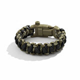 Pusulalı Çakmaklı Taktik Paracord Bileklik - Asker Kamuflaj Desen - Kamp ve Doğa Sporları İçin