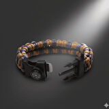 Pusulalı Çakmaklı Taktik Paracord Bileklik - Toprak Mor Kamuflaj Desen - Kamp ve Doğa Sporları İçin