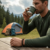 Pusulalı Çakmaklı Taktik Paracord Bileklik - Bordo Yeşil Kamuflaj Desen - Kamp ve Doğa Sporları İçin