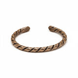 Erkek Bakır Bileklik - Otantik Oval Burma Tasarım - Ayarlanabilir Yapı