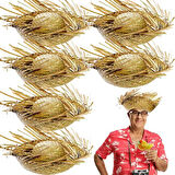 Periboia Tropikal Parti Natural Hasır Şapka