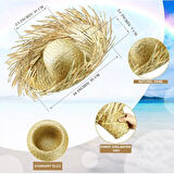 Periboia Tropikal Parti Natural Hasır Şapka