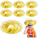 Periboia Tropikal Parti Sarı Hasır Hawaii Şapkası 