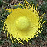 Periboia Tropikal Parti Sarı Hasır Hawaii Şapkası 