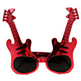 Periboia Kırmızı Renk Gitar Şekilli Parti Gözlüğü 