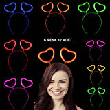 Periboia Glow Stick Karanlıkta Yanan Fosforlu Kalp Taç 12 Adet