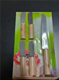 Periboia 5 Parça Bıçaklı Tereyağı Bıçağı - Mini Spatula Ahşap Saplı Set