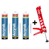 Periboia Soudal Silikonize Mastik Yapıştırıcı Krem 500gr 3 Ad Derz Su Geçirmez Boyanabilir-Silikon Tabancası