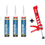 Periboia Soudal Silikonize Mastik Yapıştırıcı Krem 500gr 3 Ad Derz Su Geçirmez Boyanabilir-Silikon Tabancası