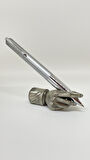 DivitPen  Silver Matte Twist Tükenmez Kalem