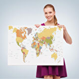 Harita Sepeti Dünya Haritası Dekoratif Kanvas Tablo 1042