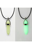 Fosforlu Neon Deri Ipli Yeşil Çivi Kolye Karanlıkta Rengi Değişir