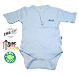 Sema Baby Yarım Kol Kaşkorse Badi (Body) - Mavi  0-6 Ay