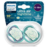 Philips Avent Ultra Air Night Karanlıkta Parlar Gece Emziği 6-18 ay Erkek SCF376/13