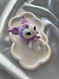 Amigurumi Anahtarlık  El Yapımı Kuromi 12 cm Lila