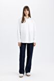DeFacto Relax Fit Poplin Uzun Kollu Tesettür Gömlek Tunik C2145AX24SPWT34