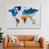 Harita Sepeti Dünya Haritası Dekoratif Kanvas Tablo 1047