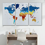 Harita Sepeti Dünya Haritası Dekoratif Kanvas Tablo 1047