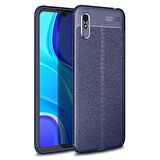 Gpack Xiaomi Redmi 9a Kılıf Niss Silikon Deri GörünümlüNano Glass
