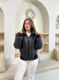 Puffer kısa mont siyah st25534
