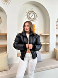 Puffer kısa mont siyah st25534