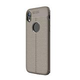 Smcase iPhone XR Kılıf Deri Dokulu Silikon 