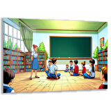 Mesleki Cam Tablo - Öğretmen - Yatay Motif 11-187