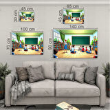 Mesleki Cam Tablo - Öğretmen - Yatay Motif 11-187