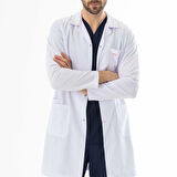 Spor Yaka Uzun Boy Erkek Doktor Önlüğü Alpaka Kumaş Beyaz (BEO102)
