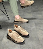1029 BEJ NUBUK HAKİKİ DERİ ERKEK SNEAKERS