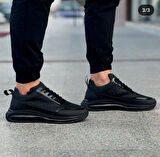 1074 SİYAH CAM KIRIĞI HAKİKİ DERİ ERKEK SNEAKERS