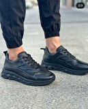 1047 SİYAH CİLT HAKİKİ DERİ ERKEK SNEAKERS
