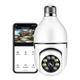 Meleners® WiFi 360 Panoramik Ampul Kamera Gece Görüş Ses Akıllı Hareket Algılayıcı