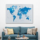 Harita Sepeti Dünya Haritası Dekoratif Kanvas Tablo 1051