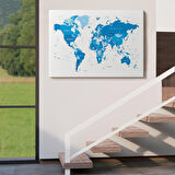 Harita Sepeti Dünya Haritası Dekoratif Kanvas Tablo 1051