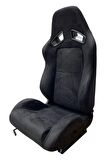 Spor Koltuk Alcantara Siyah Süet 1 Takım 2 Adet