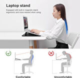Nillkin 15.6" Dizüstü Bilgisayar Kılıfı [Ayarlanabilir Dizüstü Bilgisayar Standı ve Fare Altlığı] İş Darbeye Dayanıklı PU Laptop Çantası 16" / 15" MacBook Pro 15.6" Dell Lenovo HP Acer Samsung// Vegan deri//