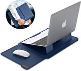 Nillkin 15.6" Dizüstü Bilgisayar Kılıfı [Ayarlanabilir Dizüstü Bilgisayar Standı ve Fare Altlığı] İş Darbeye Dayanıklı PU Laptop Çantası 16" / 15" MacBook Pro 15.6" Dell Lenovo HP Acer Samsung// Vegan deri//