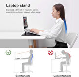 Nillkin 15.6" Dizüstü Bilgisayar Kılıfı [Ayarlanabilir Dizüstü Bilgisayar Standı ve Fare Altlığı] İş Darbeye Dayanıklı PU Laptop Çantası 16" / 15" MacBook Pro 15.6" Dell Lenovo HP Acer Samsung// Vegan deri//