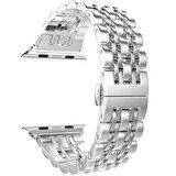 Gpack Apple Watch Uyumlu 6 40 mm Kordon Çift Renk Metal Kordon Çıtçıtlı KRD 14 
