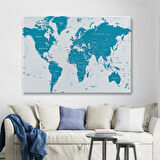 Harita Sepeti Dünya Haritası Dekoratif Kanvas Tablo 1052