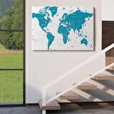 Harita Sepeti Dünya Haritası Dekoratif Kanvas Tablo 1052