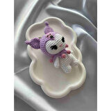Amigurumi Anahtarlık  El Yapımı Kuromi 12 cm Lila