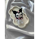 Amigurumi Anahtarlık  El Yapımı Kuromi 12 cm Siyah
