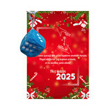 Yeni Yıl 2025 Kart Üzerinde Anahtarlık (Kişiye Özel Yazı Yazdırılabilir) Zar Model 5 Adet