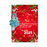 Yeni Yıl 2025 Kart Üzerinde Anahtarlık (Kişiye Özel Yazı Yazdırılabilir) Tütü Bebek  5 Adet